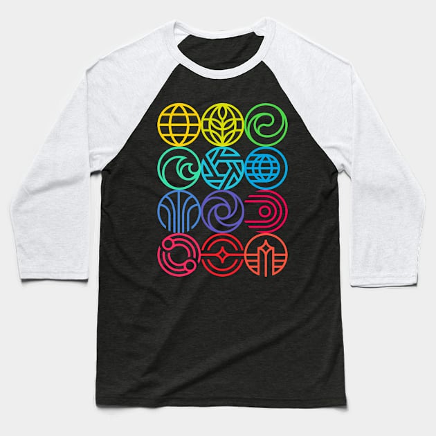 EPCOT Logos Version 2 Baseball T-Shirt by GrizzlyPeakApparel